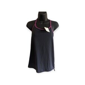 FABLETICS Norwalk Tank Blouson Built-in Bra Charcoal Mulberry Size X-Small 2 NWT